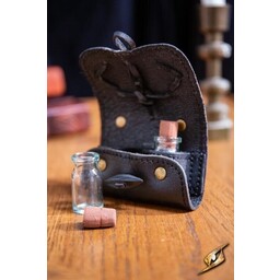 Potion holder with two bottles, black - Celtic Webmerchant
