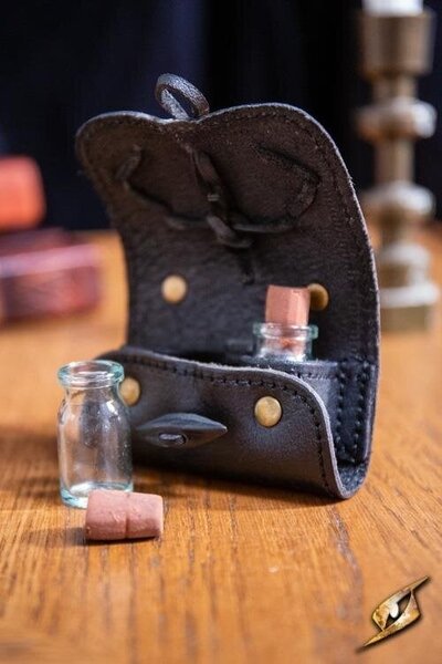 Potion holder with two bottles, black - Celtic Webmerchant