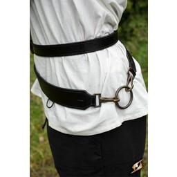 Two-part sword belt, black - Celtic Webmerchant