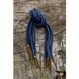 Tie laces with aiglets, set of 6, blue - Celtic Webmerchant