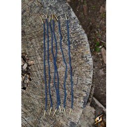 Tie laces with aiglets, set of 6, blue - Celtic Webmerchant