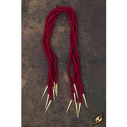 Corbatas con aiglets, juego de 6, rojo. - Celtic Webmerchant