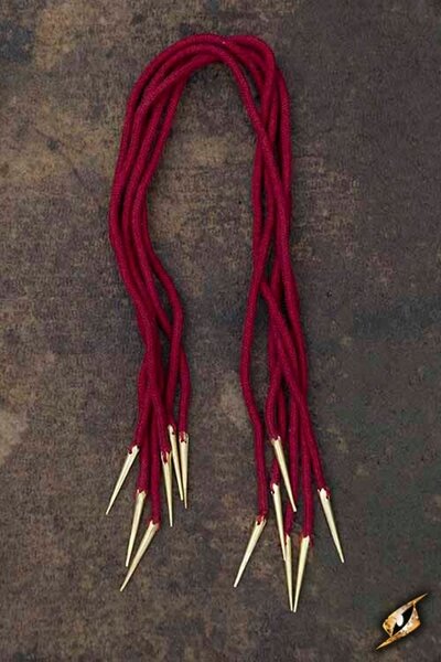 Legare merletti con aiglets, set di 6, rosso - Celtic Webmerchant
