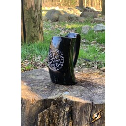 Viking horn kop Vegvisir mørk 0,5L - Celtic Webmerchant