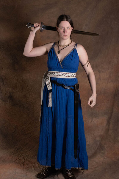 Abito da dea Atena, blu reale - Celtic Webmerchant