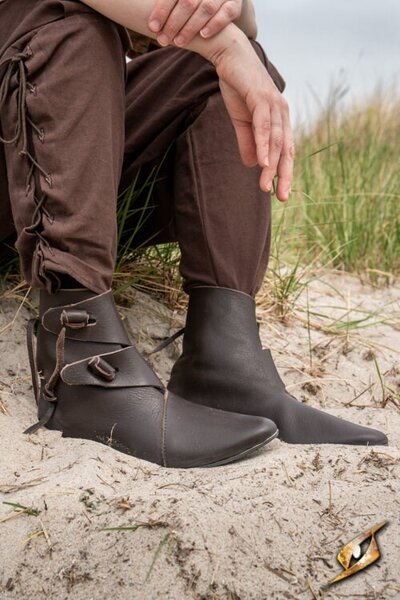 Zapatos vikingos Jorvik con suela de goma, marrón - Celtic Webmerchant