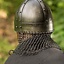 Spangenhelm vichingo con cotta di maglia, scuro - Celtic Webmerchant