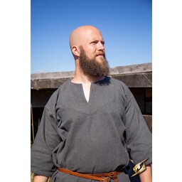 Viking tunic Arvis, herringbone pattern, Ranger grey - Celtic Webmerchant