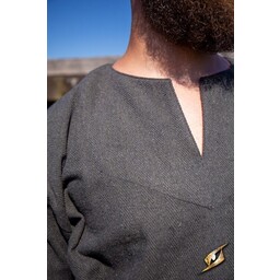 Viking tunic Arvis, herringbone pattern, Ranger grey - Celtic Webmerchant