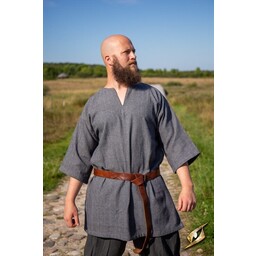 Viking tunic Arvis, herringbone pattern, Storm grey - Celtic Webmerchant