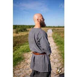 Viking tunic Arvis, herringbone pattern, Storm grey - Celtic Webmerchant