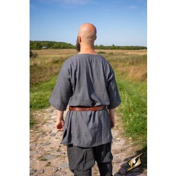 Viking tunic Arvis, herringbone pattern, Storm grey - Celtic Webmerchant