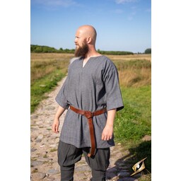 Viking tunic Arvis, herringbone pattern, Storm grey - Celtic Webmerchant