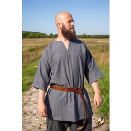 Viking tunic Arvis, herringbone pattern, Storm grey - Celtic Webmerchant