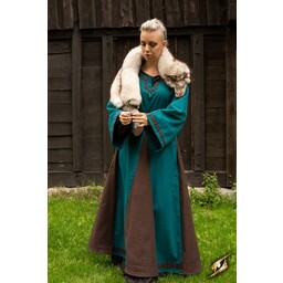 Viking dress Astrid, azure-brown - Celtic Webmerchant