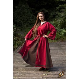 Vestido vikingo Astrid, rojo / marrón - Celtic Webmerchant