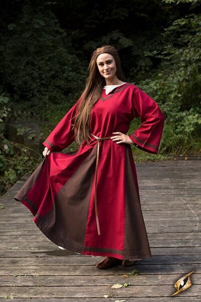 Wikingerkleid Astrid, rot/braun - Celtic Webmerchant