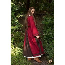 Vestido vikingo Astrid, rojo / marrón - Celtic Webmerchant