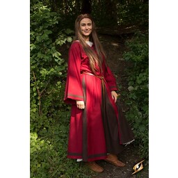 Vikingklänning Astrid, röd/brun - Celtic Webmerchant