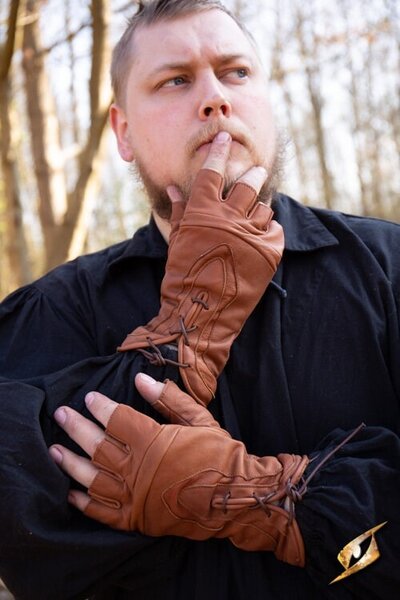 Gants sans doigts avec lacets, marron - Celtic Webmerchant