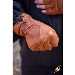 Guantes sin dedos con cordones, marrones - Celtic Webmerchant