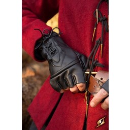 Gants sans doigts avec lacets, noir - Celtic Webmerchant