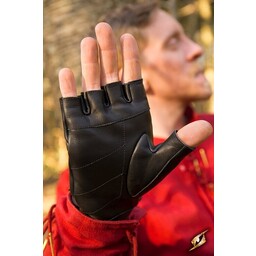 Fingerlose Handschuhe mit Schnürsenkeln, schwarz - Celtic Webmerchant