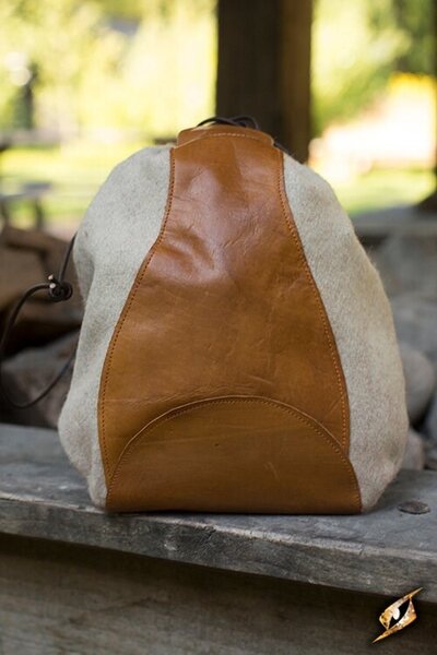 Wollledertasche, beige-braun - Celtic Webmerchant