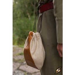 Uldlæder taske, beige-brun - Celtic Webmerchant