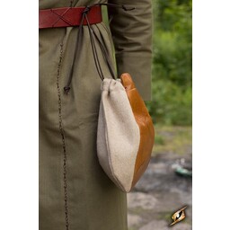 Wool-leather pouch, beige-brown - Celtic Webmerchant