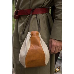 Wool-leather pouch, beige-brown - Celtic Webmerchant