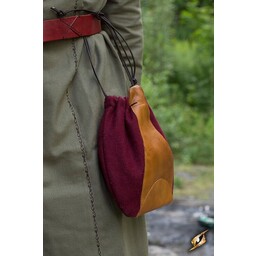 Wool-leather pouch, red-brown - Celtic Webmerchant