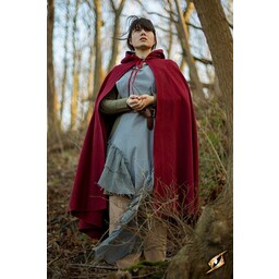Wollen cape met capuchon, donkerrood - Celtic Webmerchant