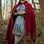Wollen cape met capuchon, donkerrood - Celtic Webmerchant