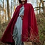 Hooded Wool Cape, mörkröd - Celtic Webmerchant