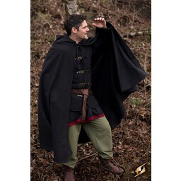 Cape en laine à capuche, gris - Celtic Webmerchant