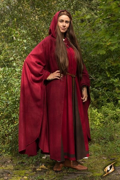 Wool travelers cloak red - Celtic Webmerchant