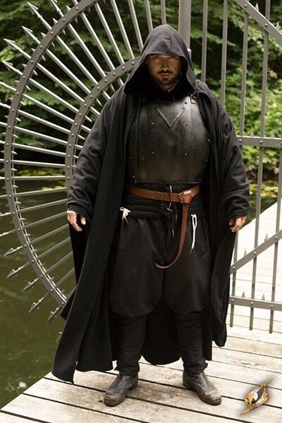 Wool travelers cloak, black - Celtic Webmerchant