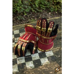 Zandloperhandschoenen deluxe, rood-goud - Celtic Webmerchant