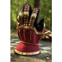 Luksuriøse timeglas handsker, rød-guld - Celtic Webmerchant