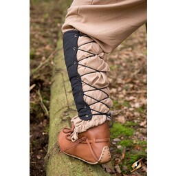 Schwarze Gambeson-Beinschienen, Paar - Celtic Webmerchant