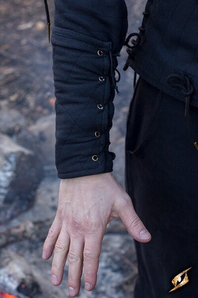 Zwarte gambeson onderarmbeschermers, paar - Celtic Webmerchant
