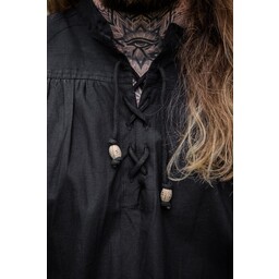 Camisa medieval Louis, negro - Celtic Webmerchant