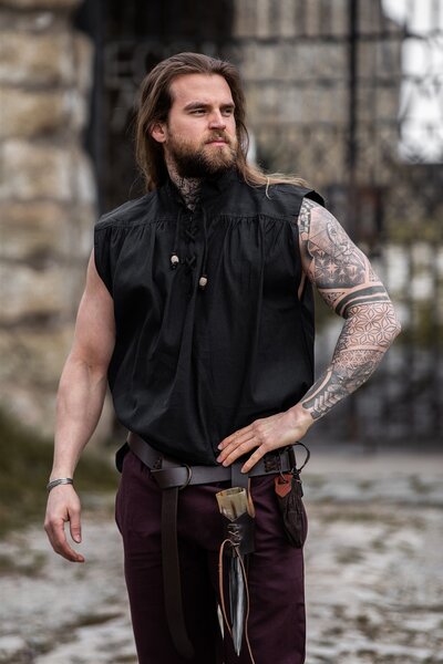 Medeltida skjorta Louis, svart - Celtic Webmerchant