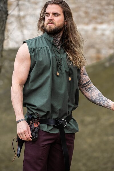 Camisa medieval Louis, verde - Celtic Webmerchant