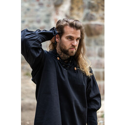 Camisa medieval Louis, negro - Celtic Webmerchant