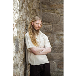 Medieval shirt with short sleeves, natural - Celtic Webmerchant