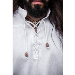 Mittelalterliches Hemd mit kurzen Ärmeln, weiß - Celtic Webmerchant