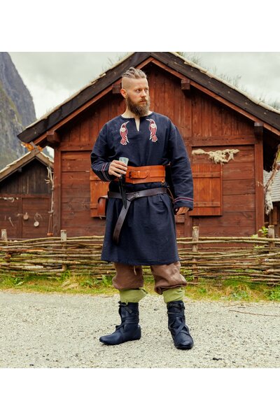 Viking tunique Hugin & Munin, noir - Celtic Webmerchant