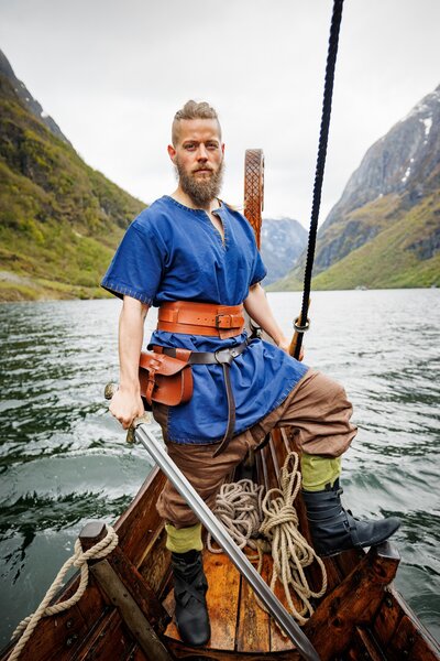 Short Viking tunic Theobald, blue - Celtic Webmerchant